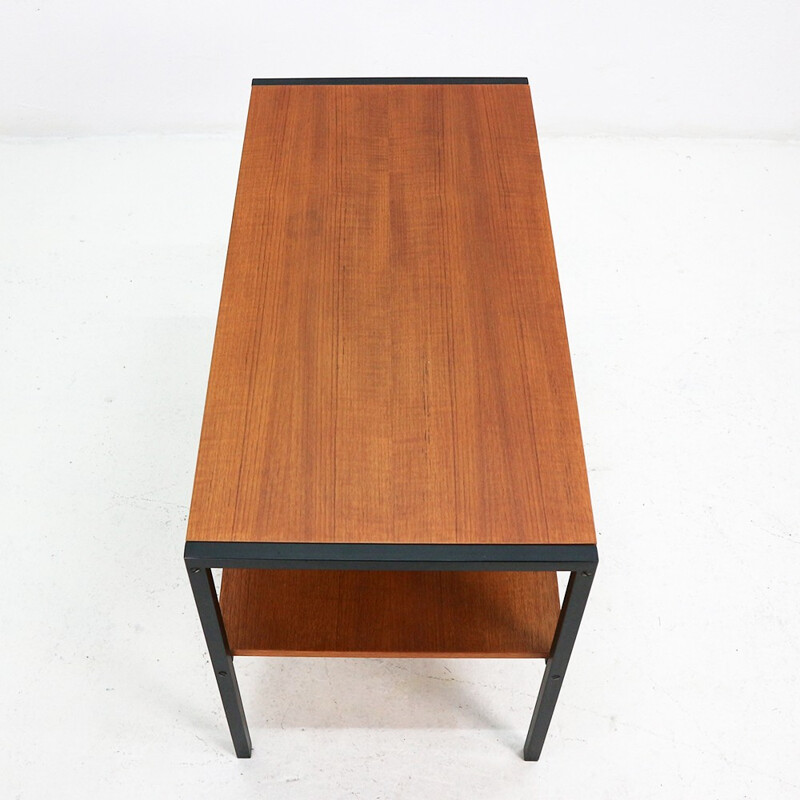 Vintage side table in teak and steel - 1960s