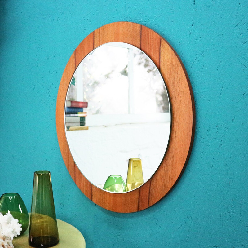 Vintage walnut mirror - 1960s