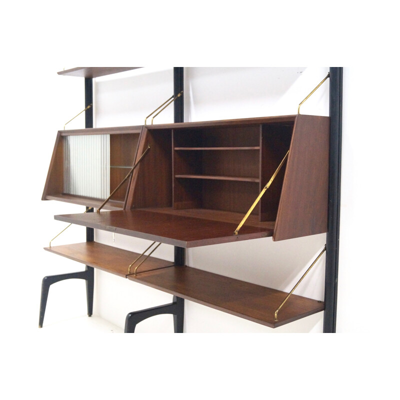 Teak Wall Unit by Louis van Teeffelen for WeBe - 1950s * ON HOLD 