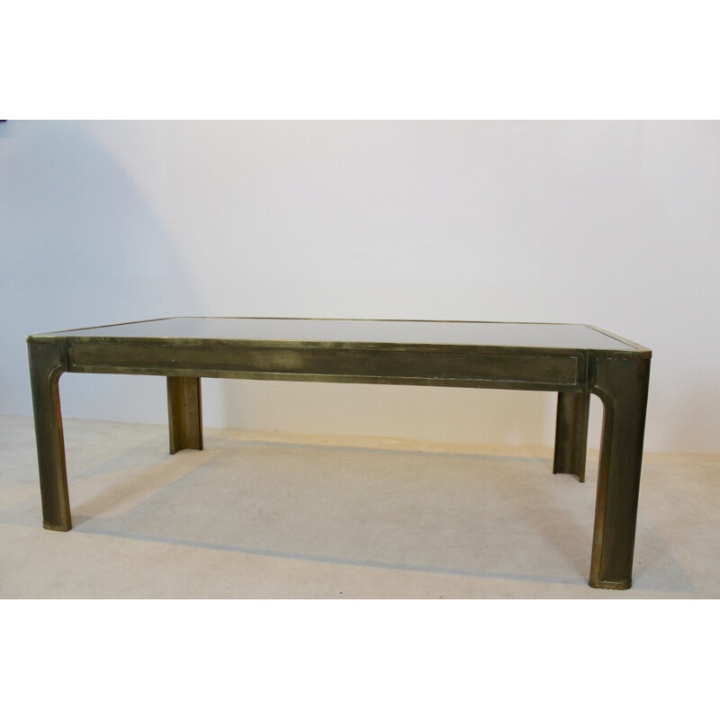 Vintage Brass and Glass Coffee table by Peter Ghyczy - 1970s