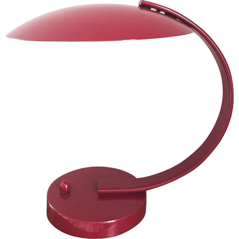 Vintage red desk lamp produced by Pierre Disderot - 1980s