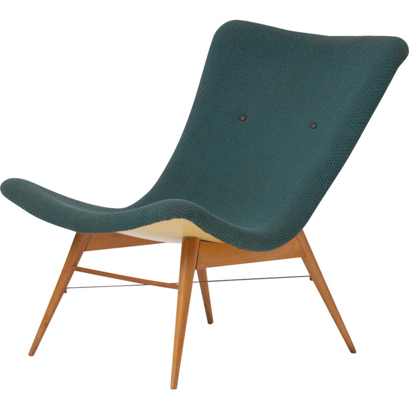 Vintage chair in blue fabric by Navratil - 1960s