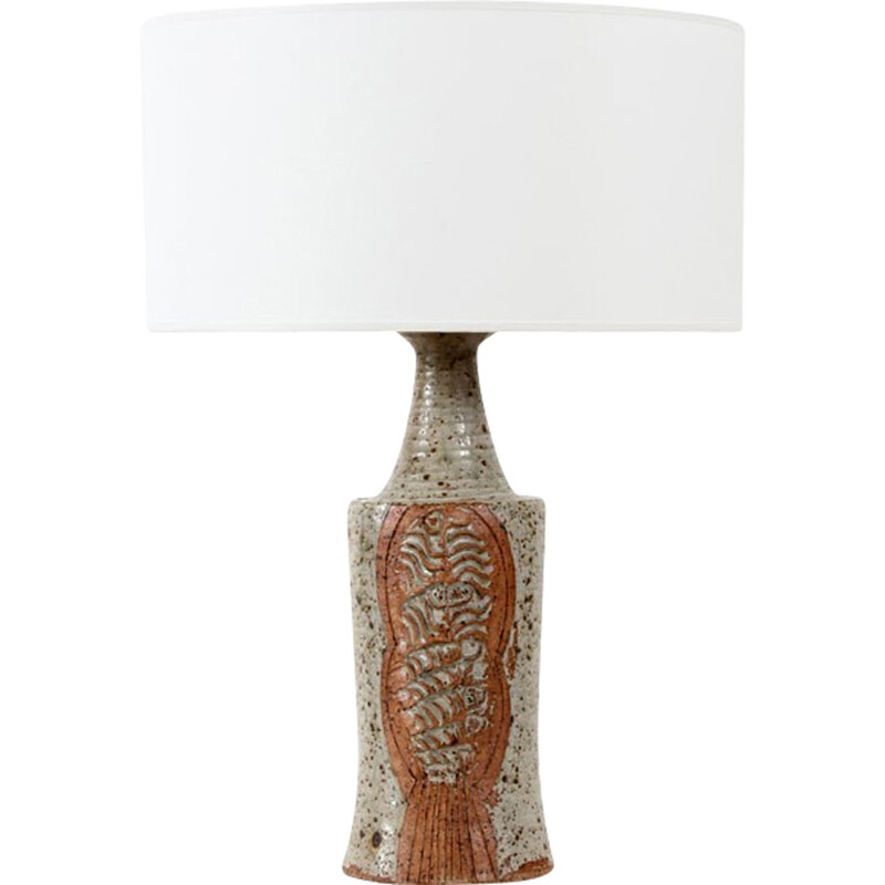 Large Scandinavian ceramic table lamp - 1970s