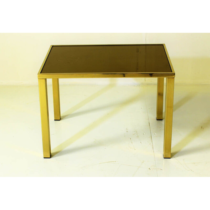 Set of 3 nesting tables in brass - 1970s