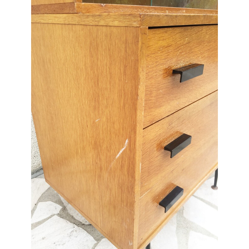 Meuble de rangement vintage en bois  - 1960