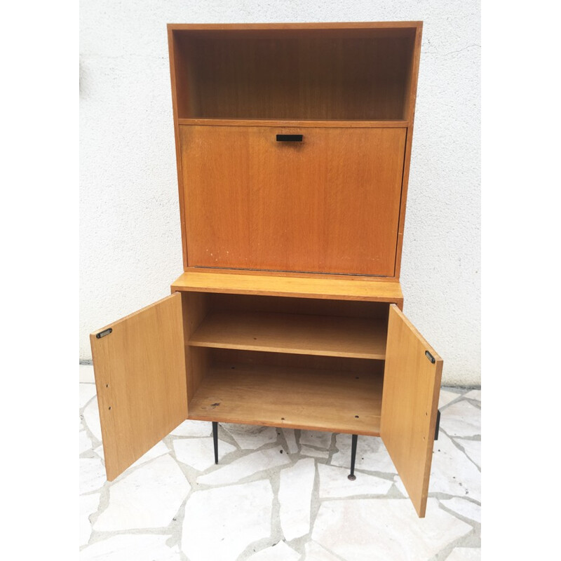 Vintage secretary in wood and metal - 1960s