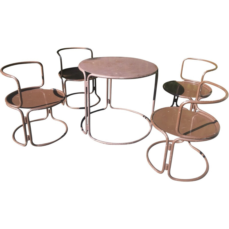Garden table and armchairs by Gaé Aulenti - 1970s