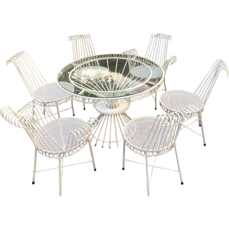 Dining set "Cap d'ail" by Mathieu Matégot - 1950s