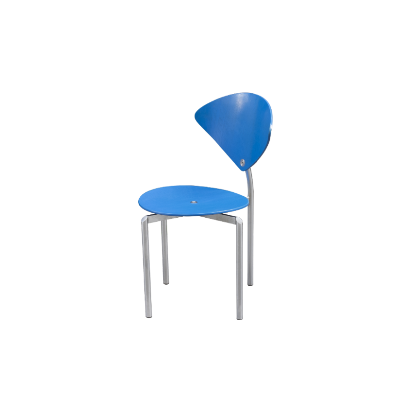 Lot de 6 chaises danoises en bleu pour Bent Krogh - 1980
