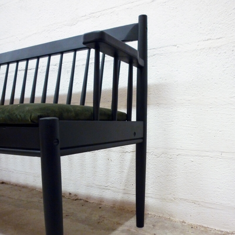 Bench with sticks upholstered in velvet - 1960s