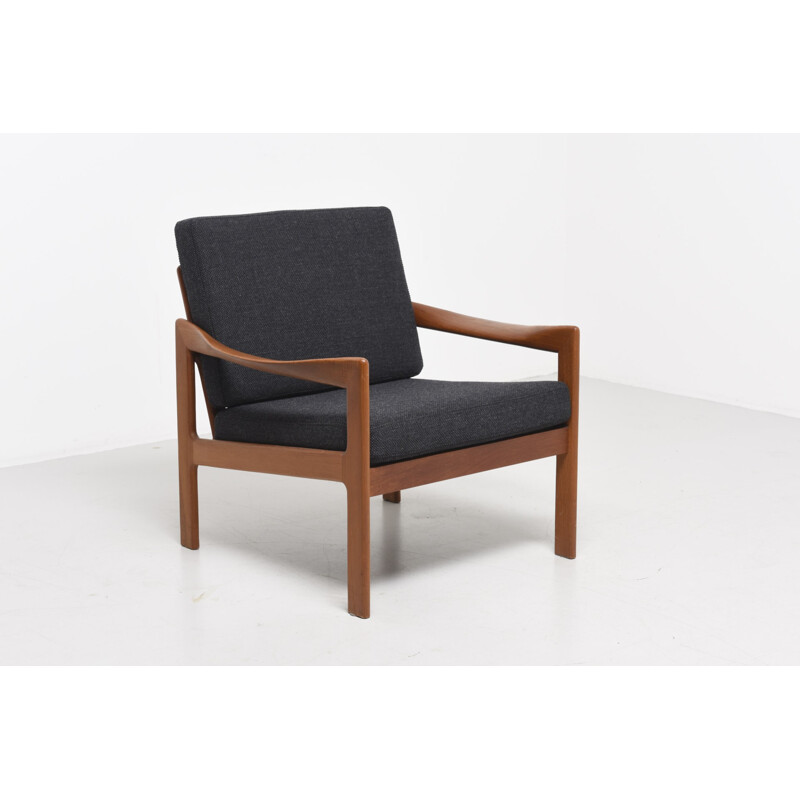 Fauteuil vintage en teck de Illum Wikkelso - 1960