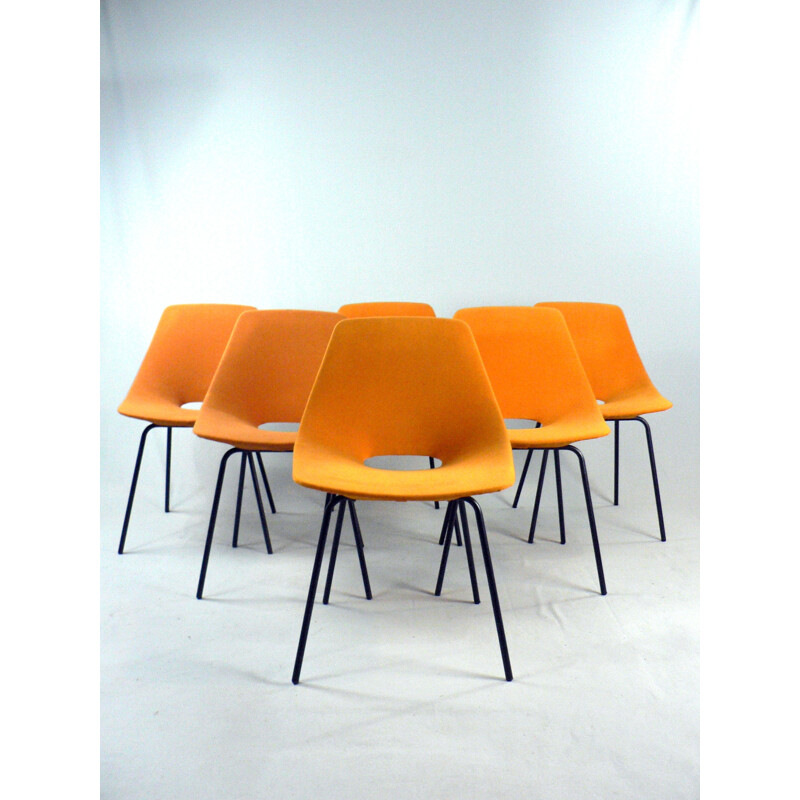 Suite of 6 barrel chairs "Amsterdam" by Pierre Guariche for Steiner - 1950s