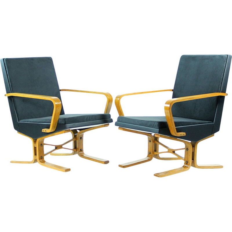 Pair of Bratislava Armchairs for Drevopodnik Holesov - 1960s