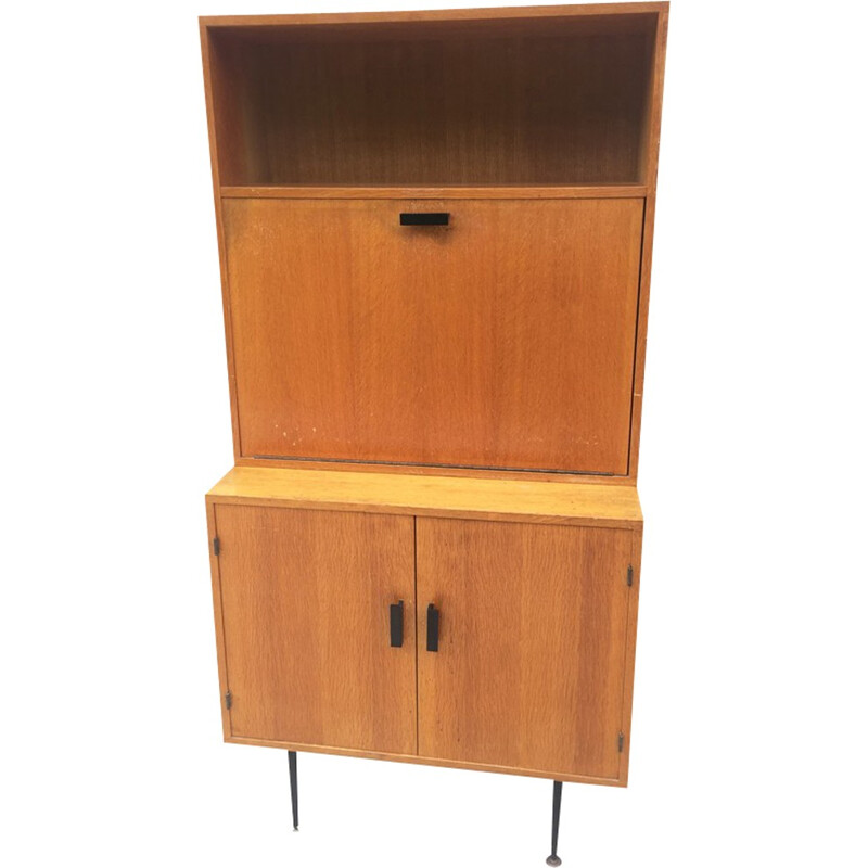 Vintage secretary in wood and metal - 1960s