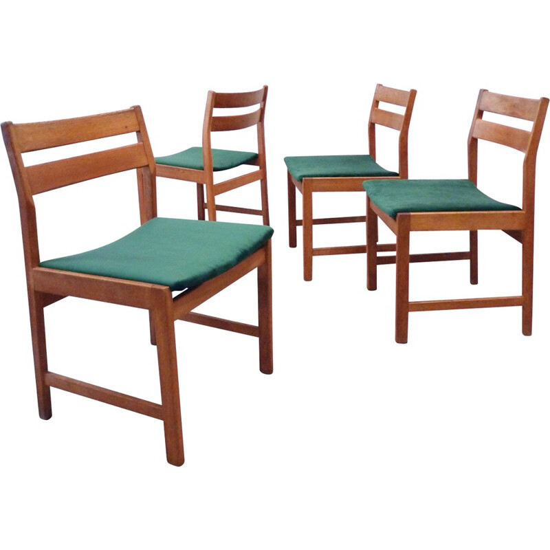 Set of 4 Danish teak table chairs - 1960s