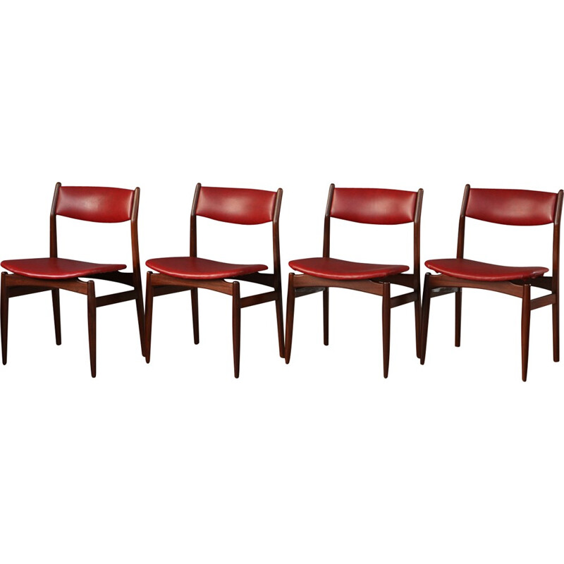 Ensemble de 4 chaises à repas vintage - 1950