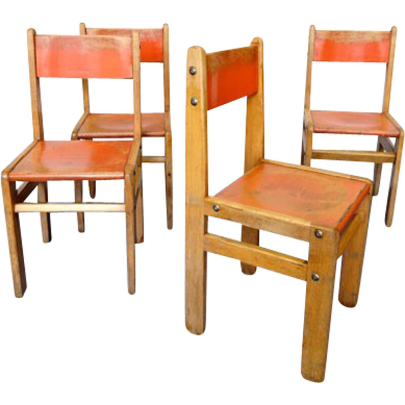 Pair of Vintage Childrens School Chairs - 1980s
