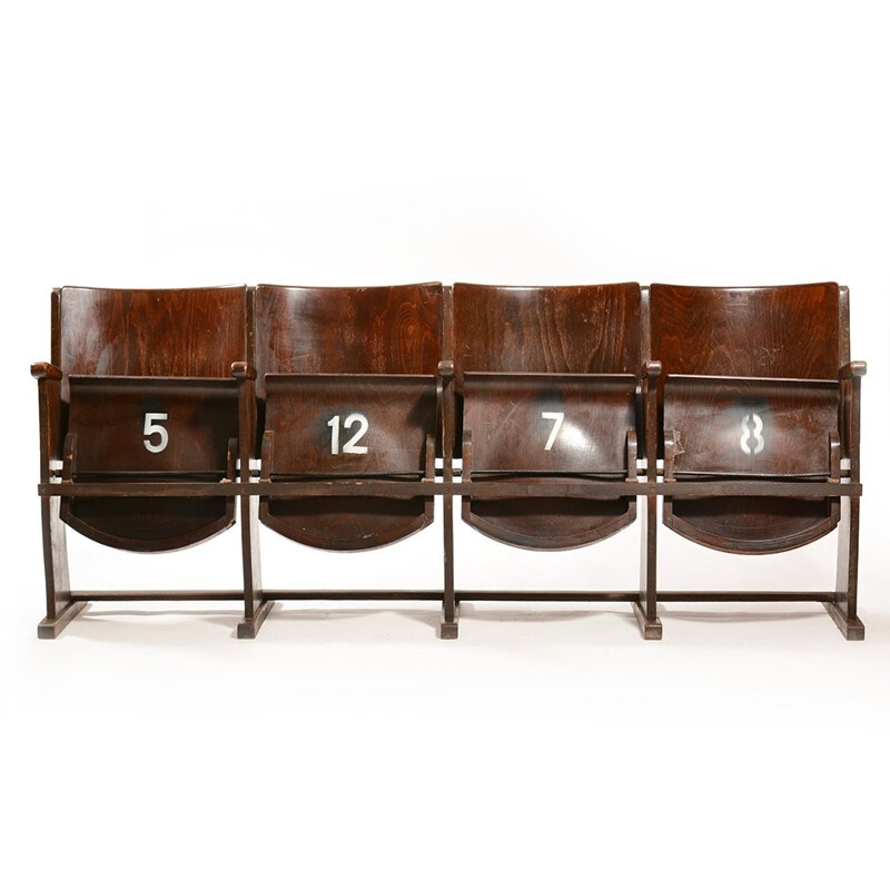 Four-Seat Cinema Bench by TON - 1950s