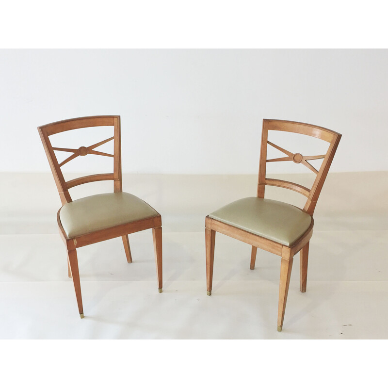 Pair of vintage sycamore chairs - 1940s