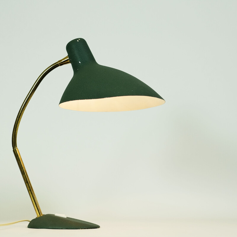 Vintage green table lamp in metal - 1950s.