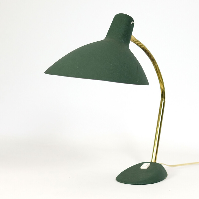 Vintage green table lamp in metal - 1950s.