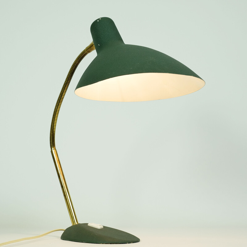 Vintage green table lamp in metal - 1950s.