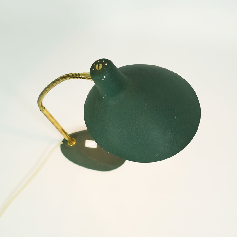 Vintage green table lamp in metal - 1950s.