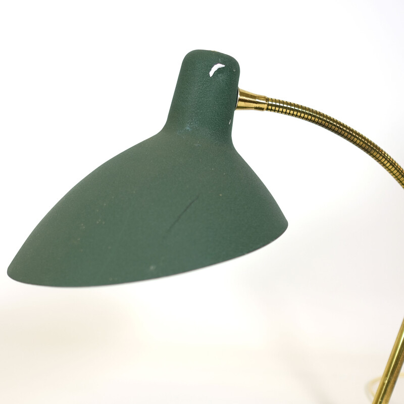 Vintage green table lamp in metal - 1950s.