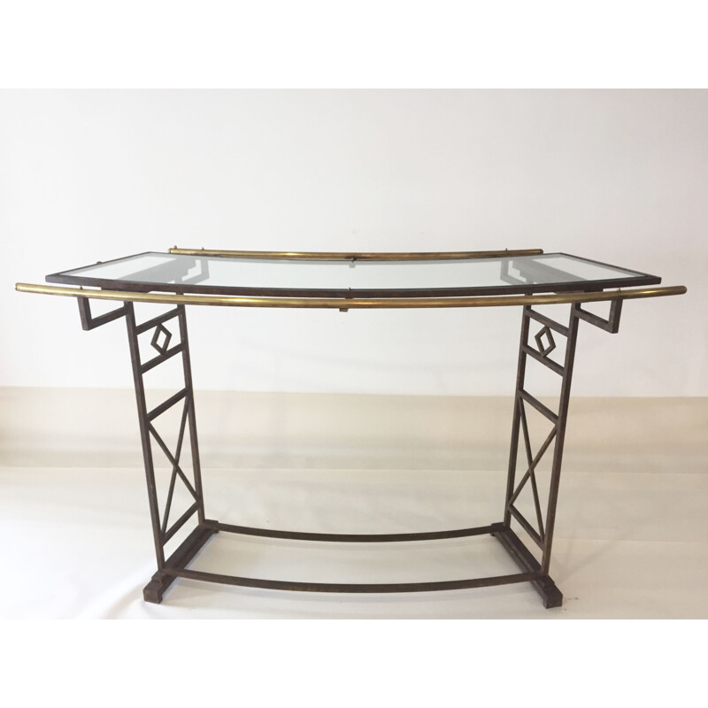 French counter bar made of wrought iron with patina rust - 1980s