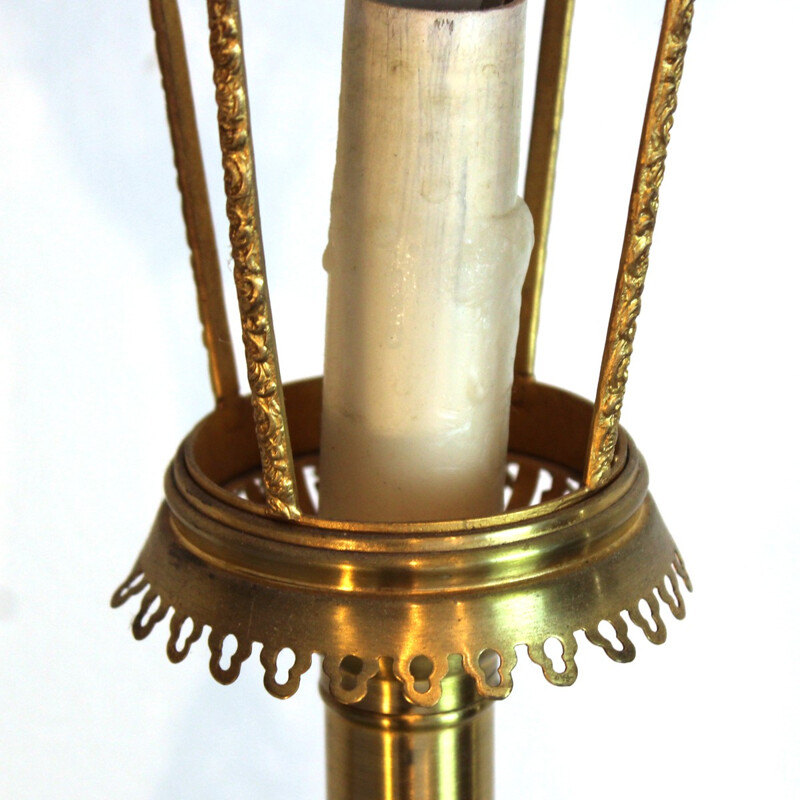 Pair of candleholder lamps in brass - 1970s