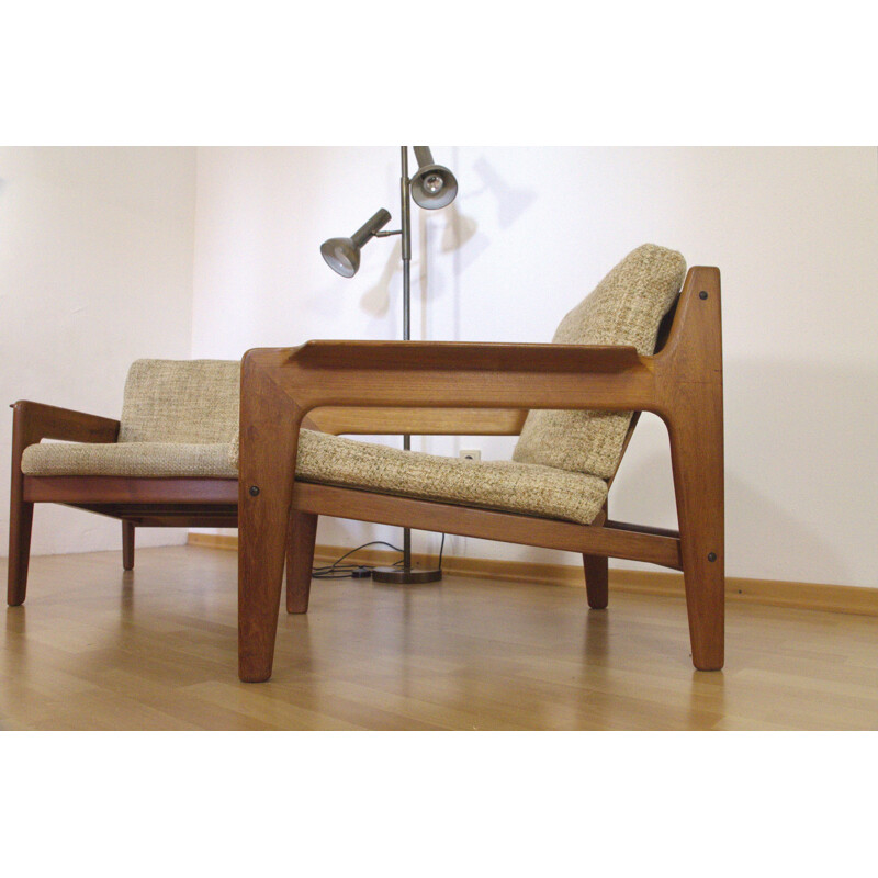 Komfort easy chairs in teak and woolen fabric by Arne Wahl Iversen - 1960s