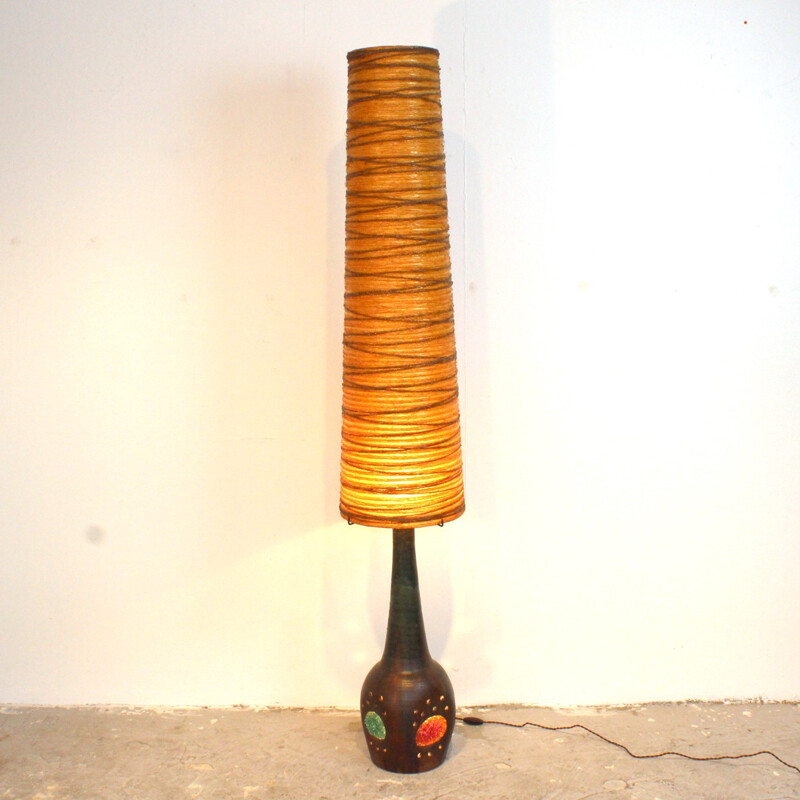 Vintage Accolay floor lamp in ceramic - 1950s