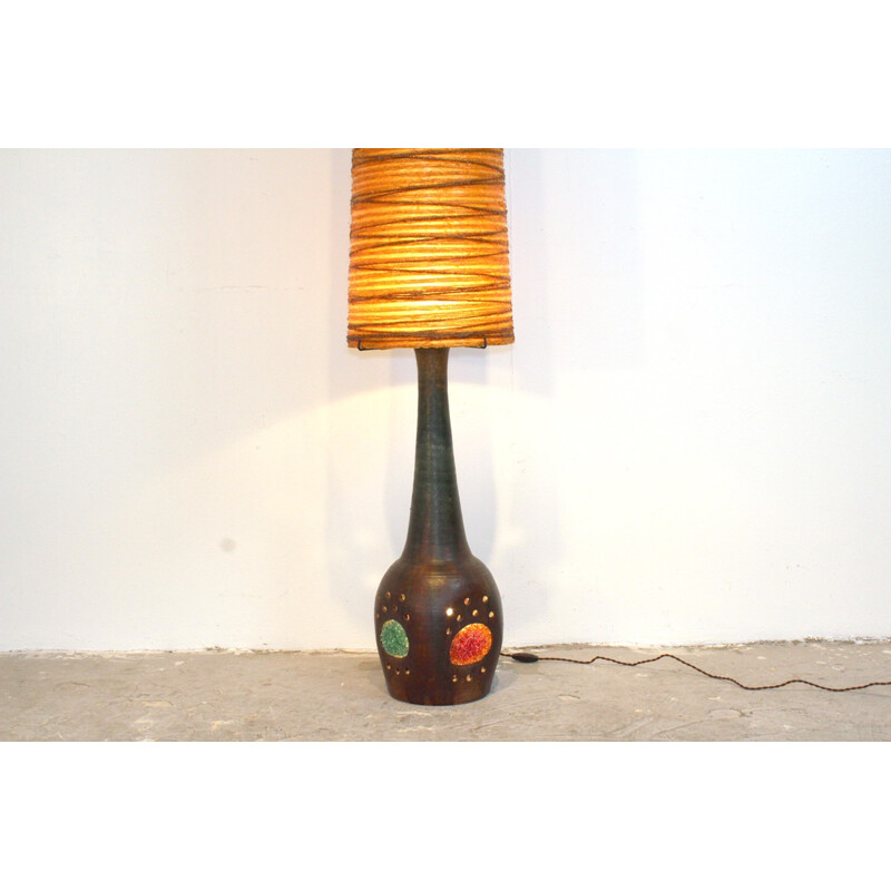 Vintage Accolay floor lamp in ceramic - 1950s