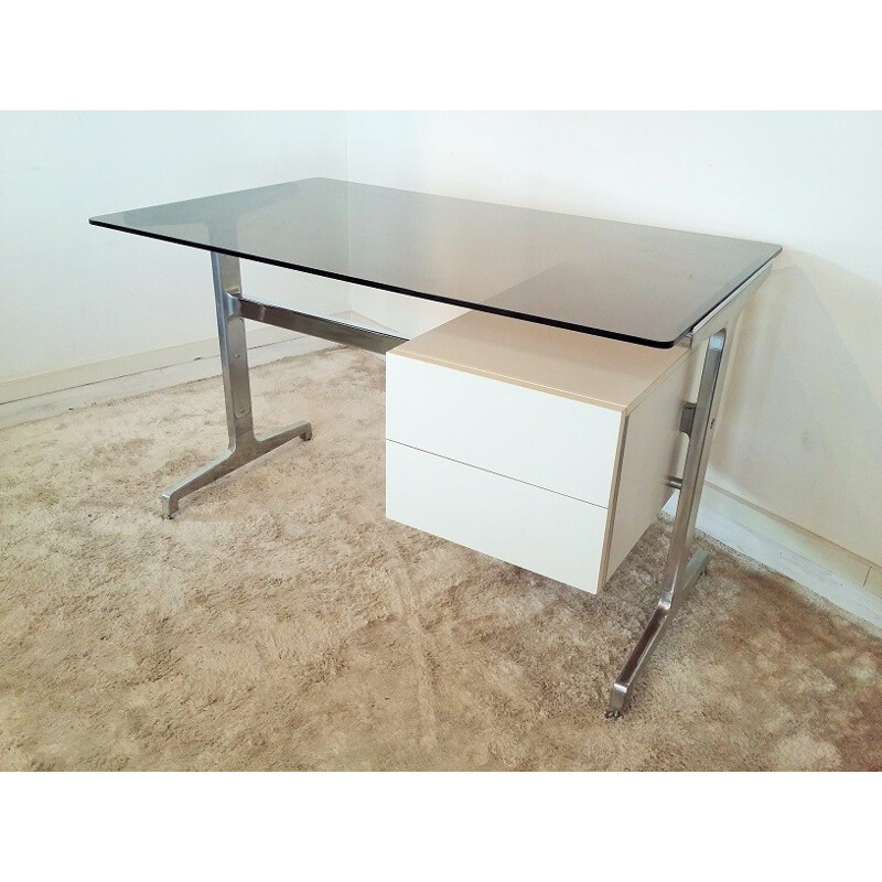 Vintage desk in chromium - 1970s