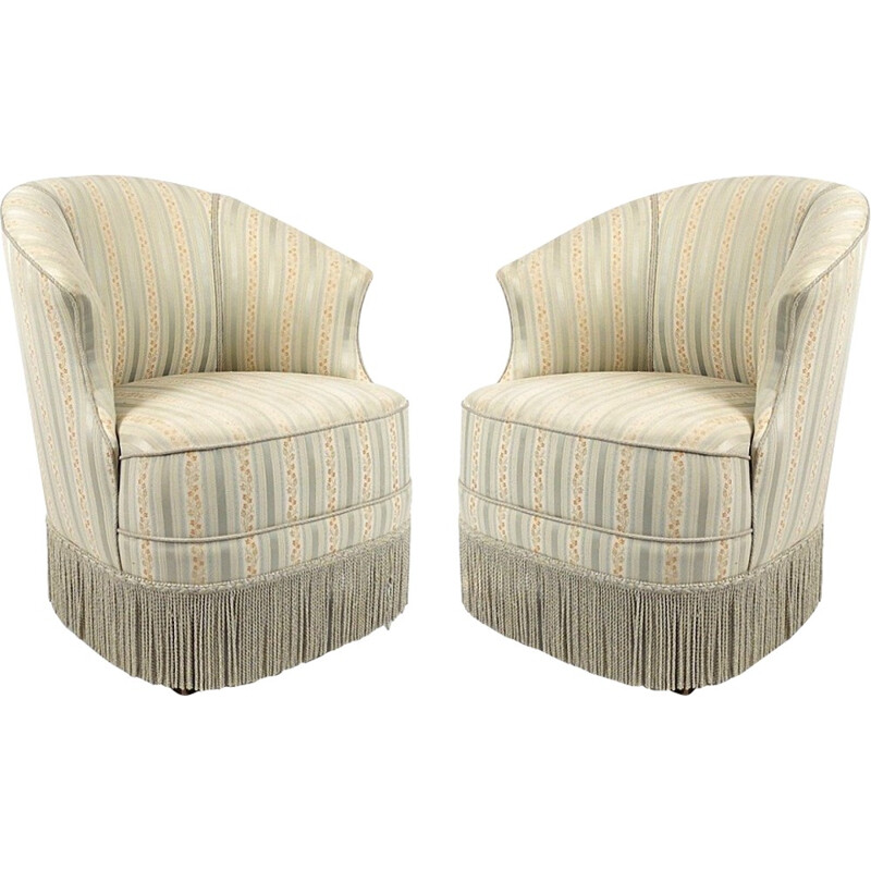 Set of 2 Swedish vintage easy chairs - 1940s