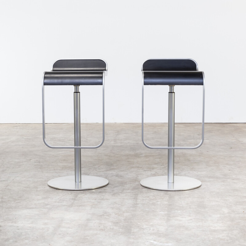 Pair of "Lem" soft leather stools by Shin & Tomoko Azumi  for Lapalma - 2000