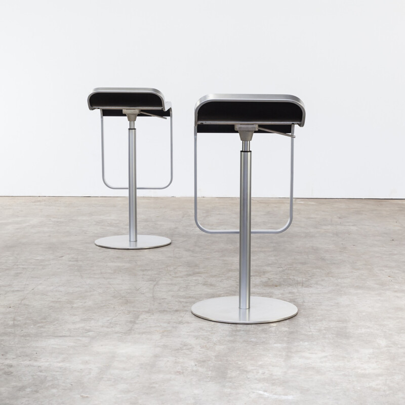 Pair of "Lem" soft leather stools by Shin & Tomoko Azumi  for Lapalma - 2000