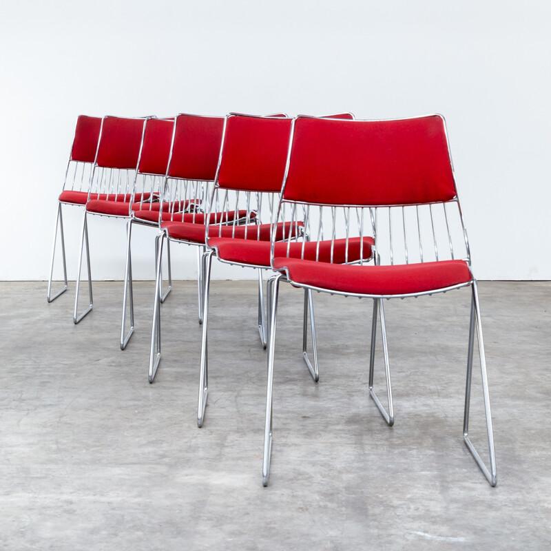 Suite de 6 chaises à repas de Rudi Verelst pour Novalux - 1970