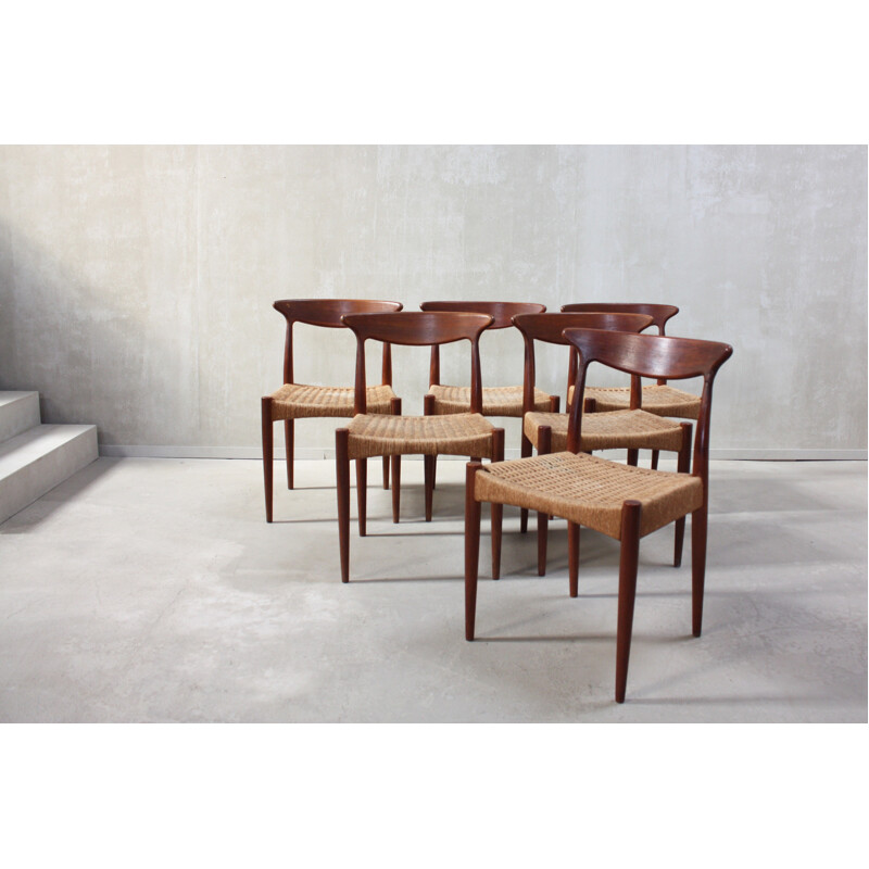 Suite de 6 chaises à repas scandinaves d'Arne Hovmand Olsen - 1960