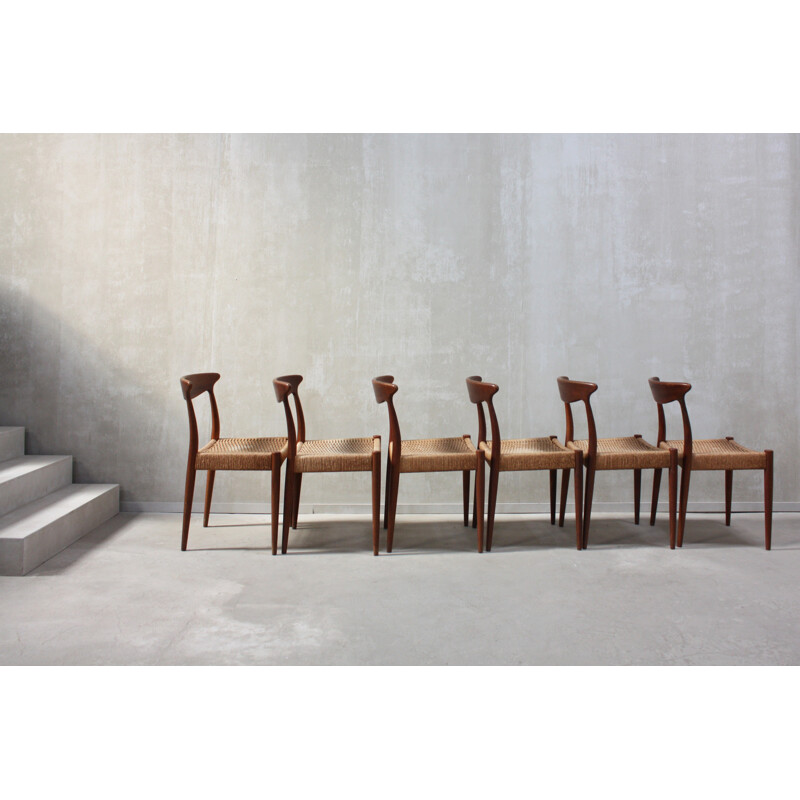 Set of 6 Scandinavian Dining Chairs by Arne Hovmand Olsen - 1960s