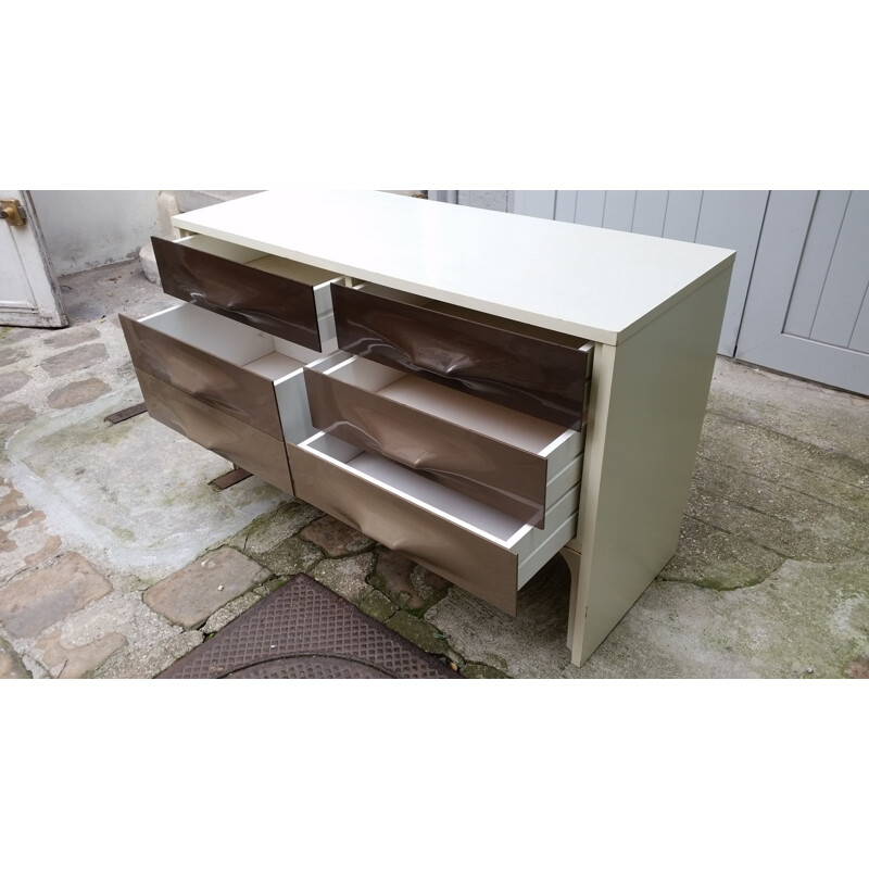 Commode vintage gris taupe par Raymond Loewy - 1970