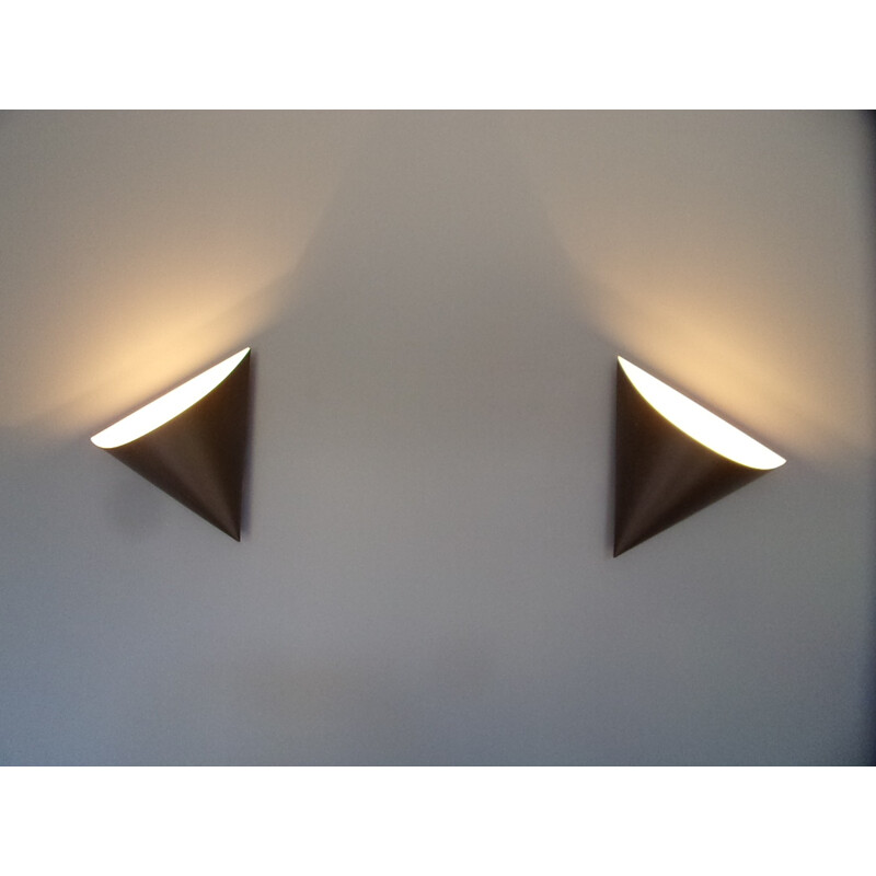 Dark brown wall lamps by Staff - 1970s