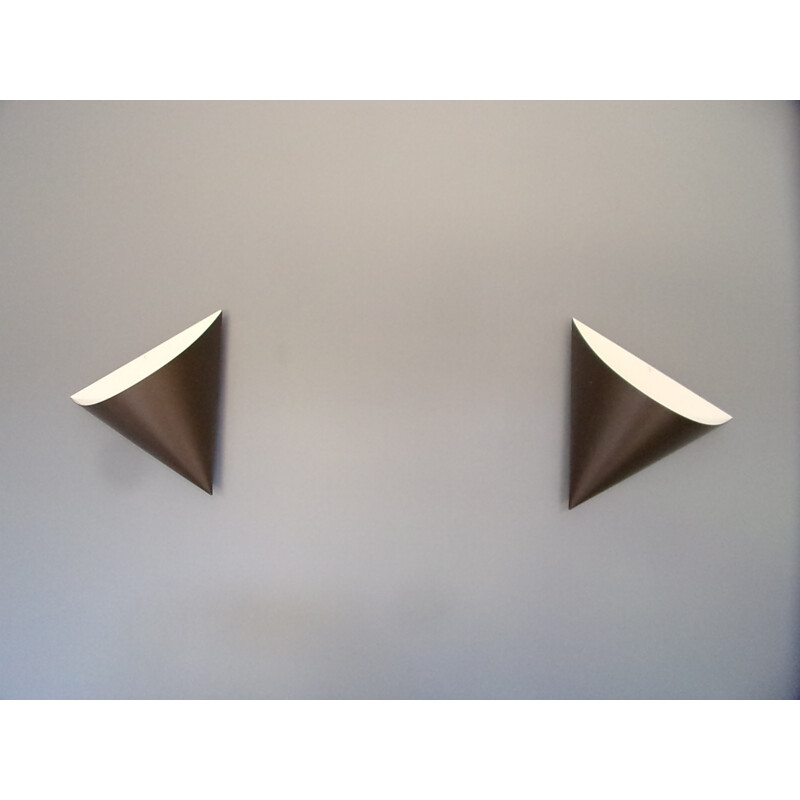 Dark brown wall lamps by Staff - 1970s