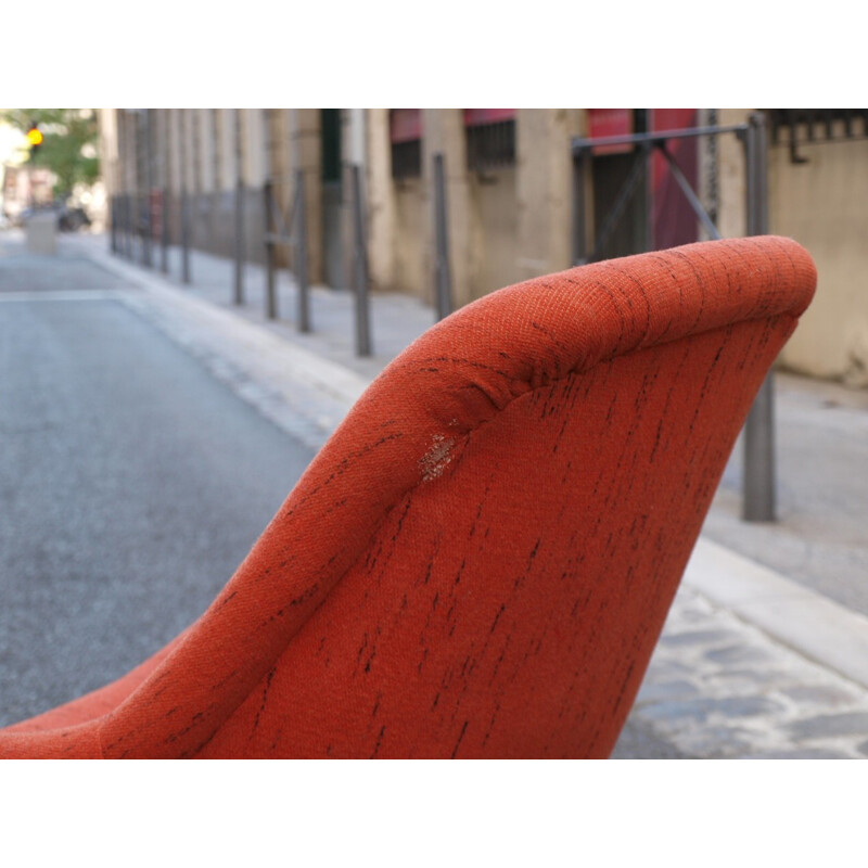 Vintage german red armchair - 1950s