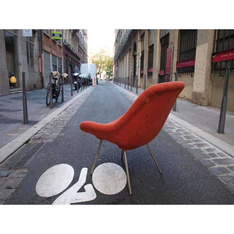 Vintage german red armchair - 1950s