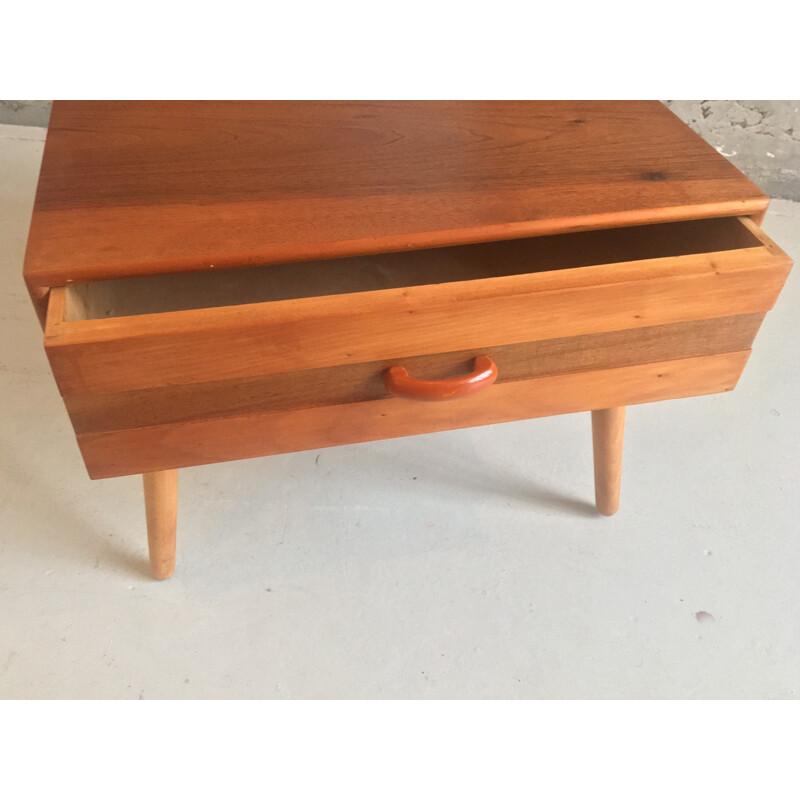 Mid-century full length bedroom mirror with single drawer - 1960s