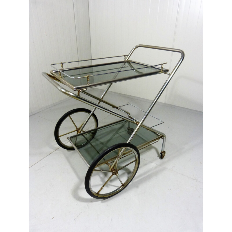 Chariot de service vintage rétractable - 1960