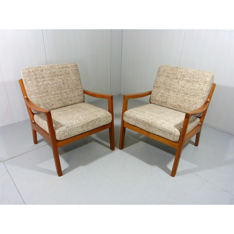 Pair of easy chairs model "Senator" by Ole Wanscher for Jeppesen - 1960s