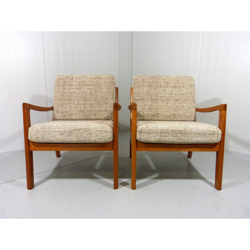 Pair of easy chairs model "Senator" by Ole Wanscher for Jeppesen - 1960s