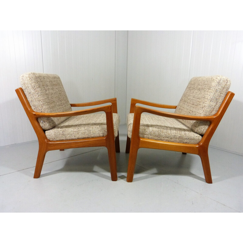 Pair of easy chairs model "Senator" by Ole Wanscher for Jeppesen - 1960s